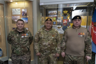 Участники Специальной военной операции в Таймырском краеведческом музее на мероприятии «Герои нашего времени», посвящённом 4-ой годовщине начала СВО, г. Дудинка, 24.02.2026 г. Автор Д.С. Гаськов.